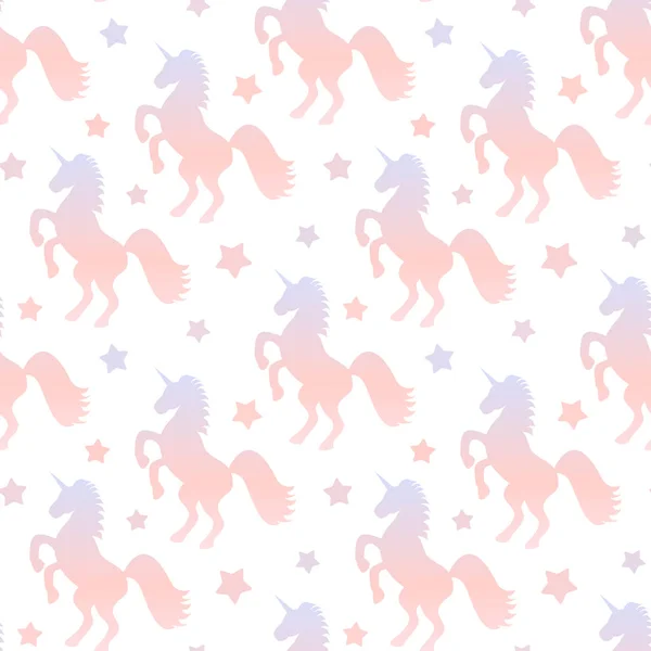 Niedlich Gradient Einhorn Silhouette nahtlose Muster Hintergrund Illustration — Stockfoto