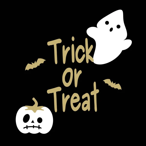 Trick oder Behandlung von Halloween-Vektorkarte — Stockvektor