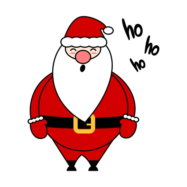 Bonito cartoon vetor santa claus isolado no fundo branco —  Vetores de Stock