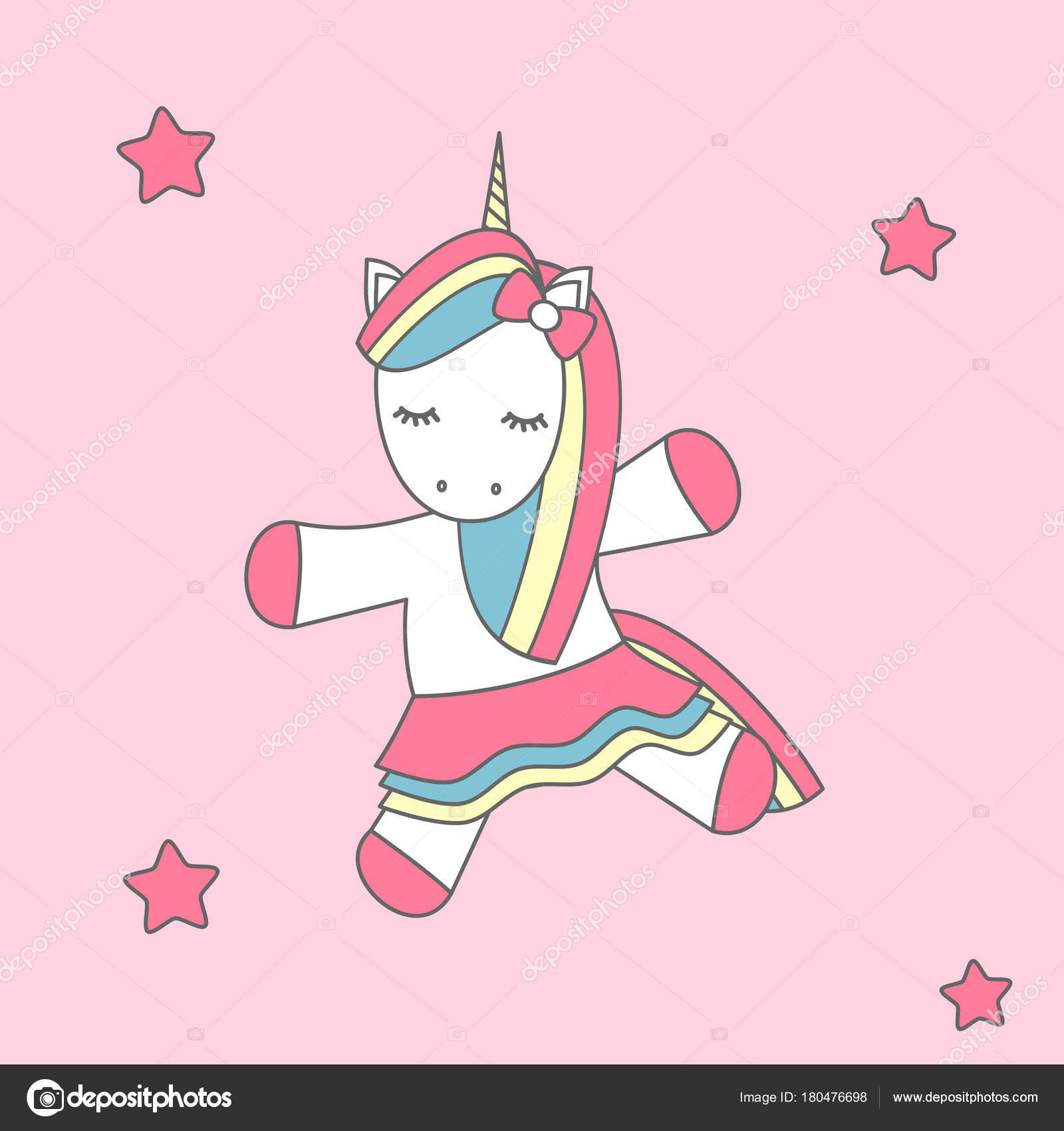 Cute Cartoon Vector Dancing Unicorn Stock Vector Image by ©alicev1978