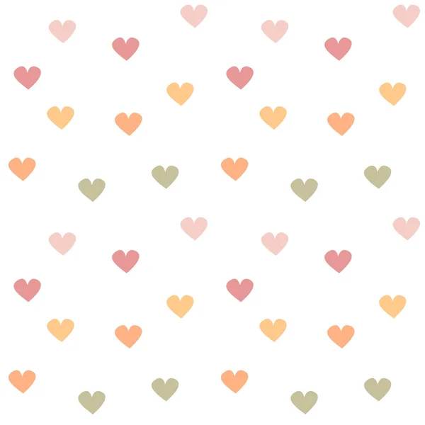 Cute Lovely Hand Drawn Hearts Seamless Vector Pattern Background Illustration — Stock Vector