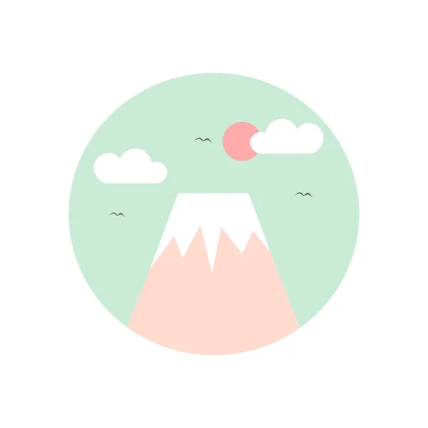 Japan Fuji Mountain Vector Pictogram — Stockvector