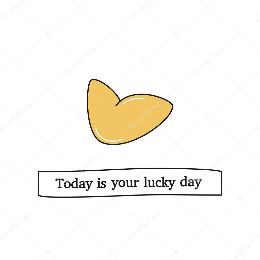 cute cartoon chinese fortune cookie vector illustration