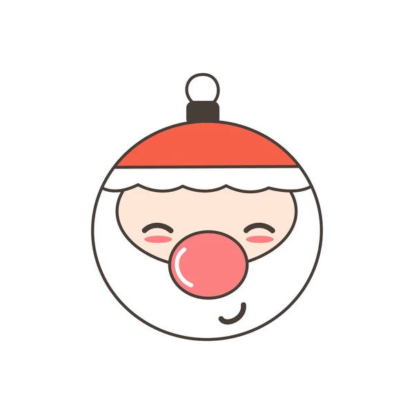 Lindo Vector Dibujos Animados Navidad Santa Bauble Aislado Sobre Fondo — Vector de stock