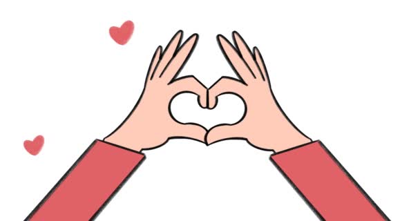 Valentine Day Love Concept Cartoon Animation Human Hands Making Heart — ストック動画