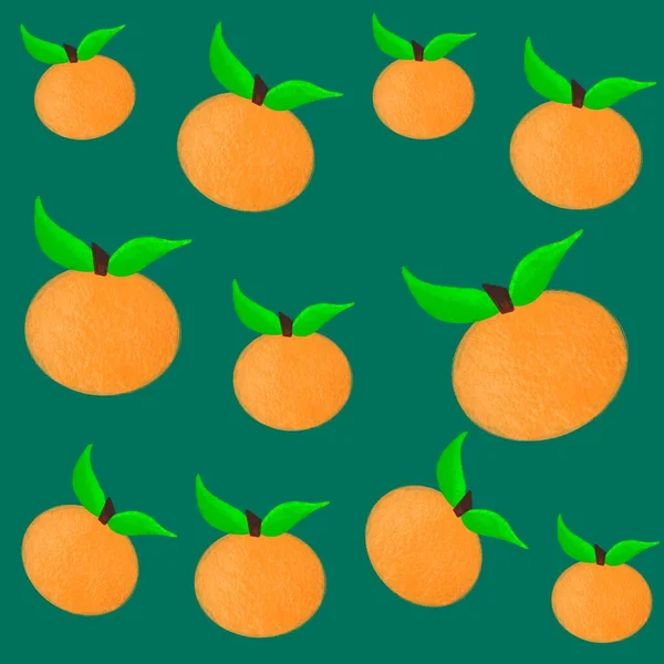 かわいい手描きオレンジのシームレスなパターンの背景イラスト — ストック写真