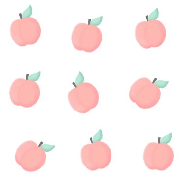 El çizimi suluboya şeftali pürüzsüz arkaplan çizimi