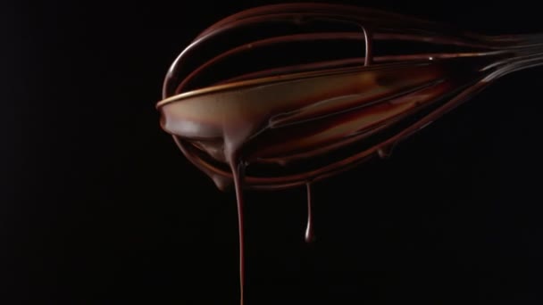 Rotating Whisker Chocolate Dessert — Stock Video