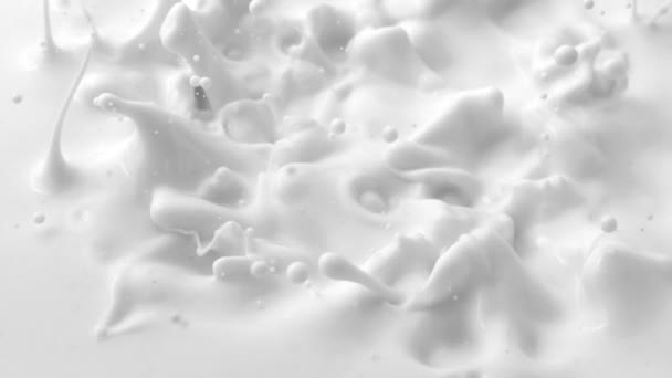 Mjölkdroppar Stänk Slow Motion — Stockvideo