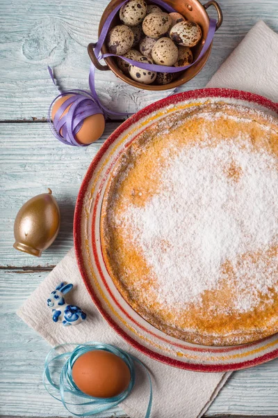 German Easter cake on the white wooden table — Stock Photo, Image