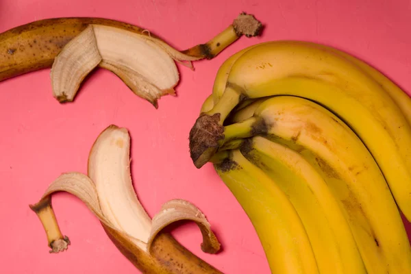 Pop art still life with banana top view — Stock Photo, Image