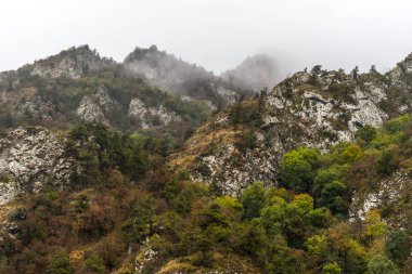 Dağ silsilesi Ermenistan, closeup sis