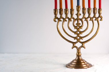 Pirinç hanukkah menorah mumlar Manzaralı