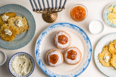 Hanuka, Yahudi tatil, bayram görünümü yukarıdan