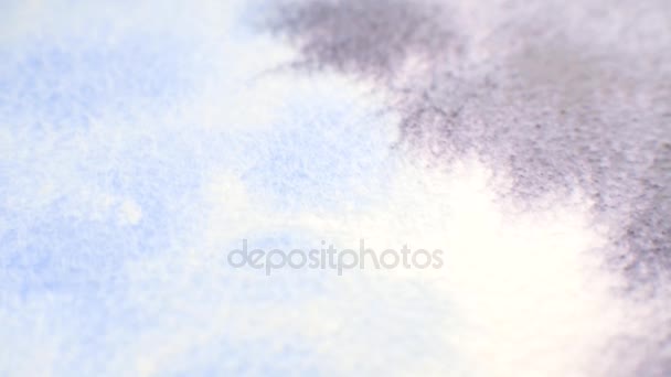 背景从一个水彩的抽象图画在紫色, 白色和蓝色口气录影 — 图库视频影像