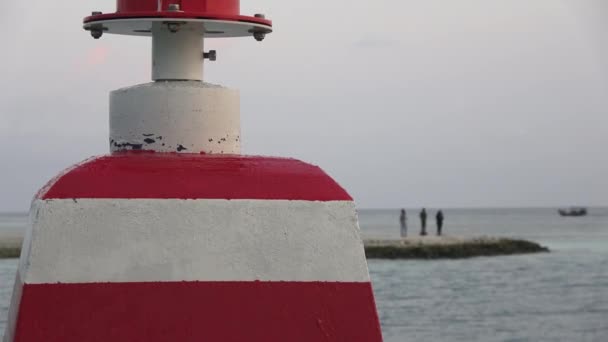 Firma en la orilla del Océano Índico. Maldivas video — Vídeos de Stock