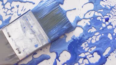 Fırça ve mavi desenleri tuval video