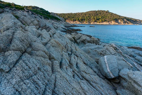 Grey stones Peninsula and the sea in Greece — Stock Photo, Image