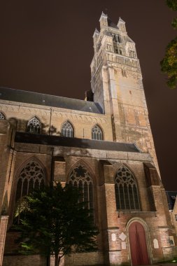 gece resmi kilise Brugge, Belçika