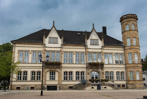 Fachada histórica ayuntamiento en cuerno, Lipperland, este de Westfalia — Foto de Stock