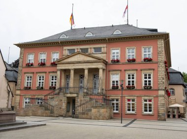 Detmold şehir şehir merkezinde tarihi cepheler