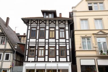 Detmold şehir merkezi içinde tarihi cepheler