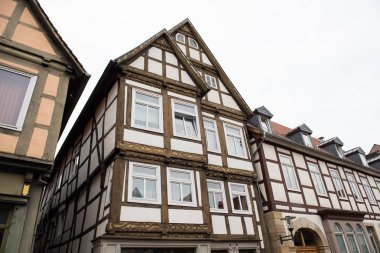 Detmold şehir şehir merkezinde tarihi cepheler