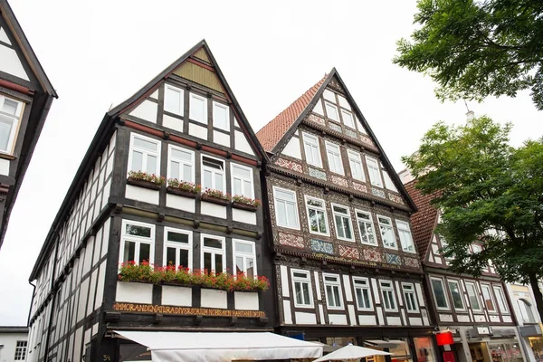 Historische Fassaden in der Innenstadt von Detmold — Stockfoto
