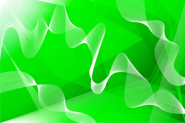 Fond vert abstrait avec des vagues blanches — Image vectorielle