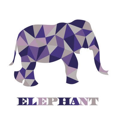 güzel fil soyut düşük Poli geometrik çokgen vektör