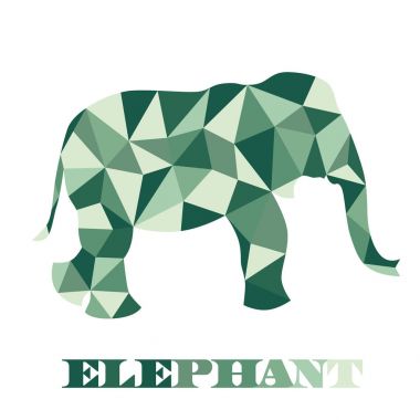 güzel fil soyut düşük Poli geometrik çokgen vektör