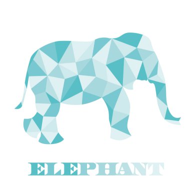 güzel fil soyut düşük Poli geometrik çokgen vektör