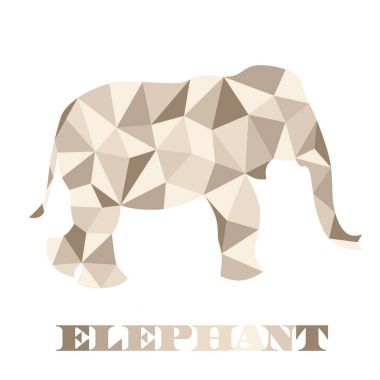 güzel fil soyut düşük Poli geometrik çokgen vektör