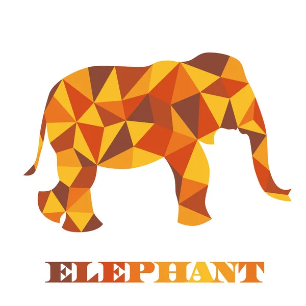 Bellissimo elefante astratto basso poligono geometrico vettore — Vettoriale Stock