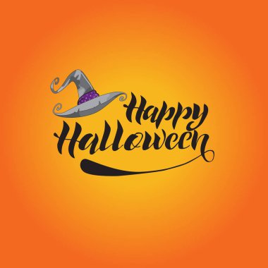 Mutlu Cadılar Bayramı tebrik kartı vektör çizim