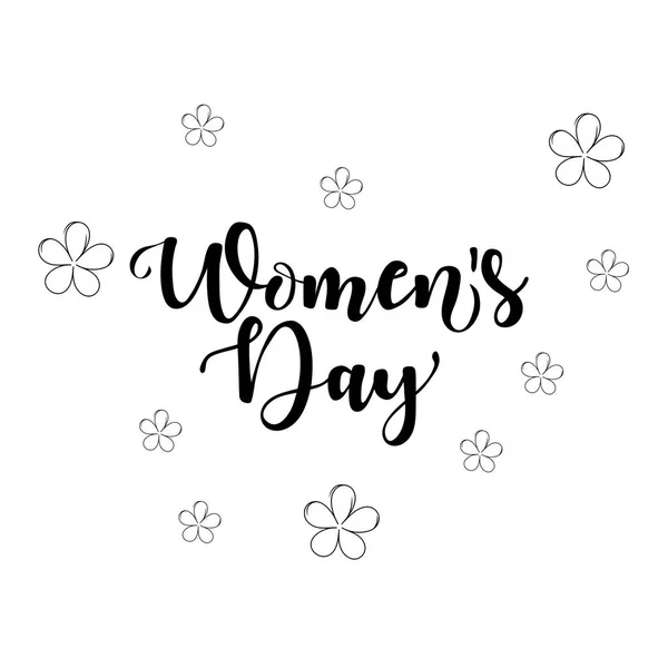 Carte Happy Women Day Illustration Lettrage — Image vectorielle