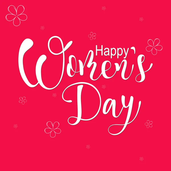 Ημέρα Της Γυναίκας Ευτυχισμένη Ευχετήρια Κάρτα Διάνυσμα Γράμματα Εικονογράφηση Ροζ — Διανυσματικό Αρχείο