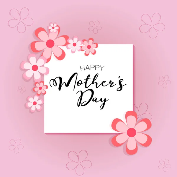 Boldog Anyák Napja Vektoros Illusztráció Virágok Rózsa Háttér Betűkkel — Stock Vector