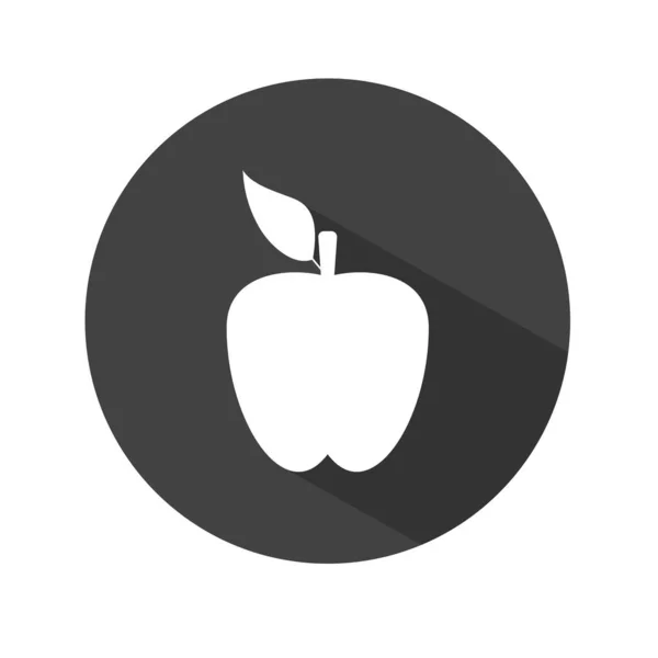 Pomme Noire Blanche Avec Tige Feuille Nourriture Végétarienne Saine Élément — Image vectorielle