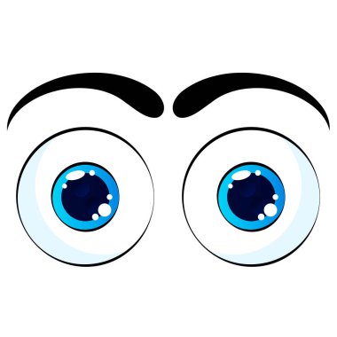 Çizgi film suratları. Etkileyici gözler ve ağız, gülümseyen, ağlayan ve şaşırmış karakter yüz ifadeleri. Karikatür, karikatür, karikatür, karikatür. İzole vektör illüstrasyon simgeleri ayarlandı