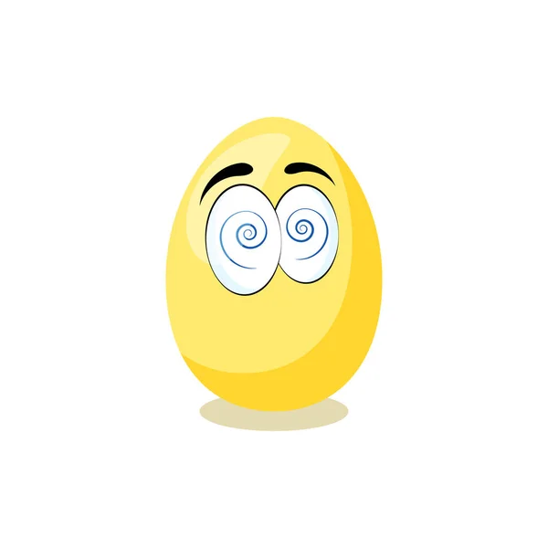 Happy Easter Card Cute Yellow Easter Eggs Face White Background — Stock Vector