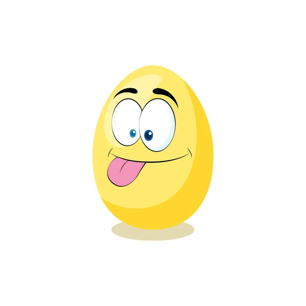 Happy Easter Card Cute Yellow Easter Eggs Face White Background — Stock Vector