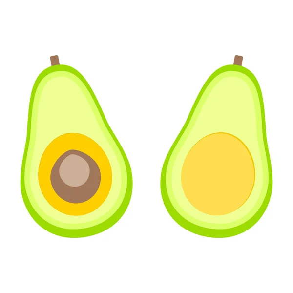 Gelb Mit Grüner Avocado Kontur Element Von Bildung Und Gesundheit — Stockvektor