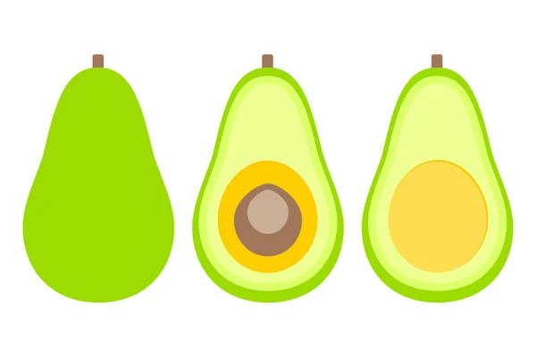 Galben Contur Verde Avocado Ilustrație Elementul Educației Ilustrării Sănătății Mâncare — Vector de stoc