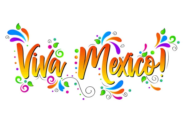 Viva México Colorido Vector Letras Ilustración Aislada Sobre Fondo Blanco — Archivo Imágenes Vectoriales