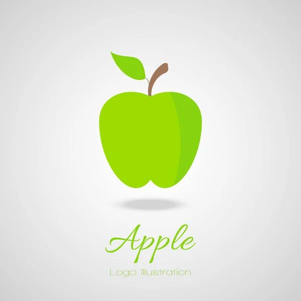 Illustration Vector Green Délicieux Logo Apple Icône Plate Pour Applications — Image vectorielle