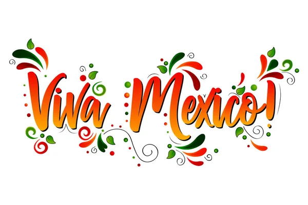 Viva México Colorido Fiesta Tradicional Frase Mexicana Ilustración Aislada Letras — Archivo Imágenes Vectoriales