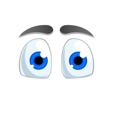  İfade veren gözler karakter yüz ifadeleri. Beyaz arkaplanda izole vektör illüstrasyonu