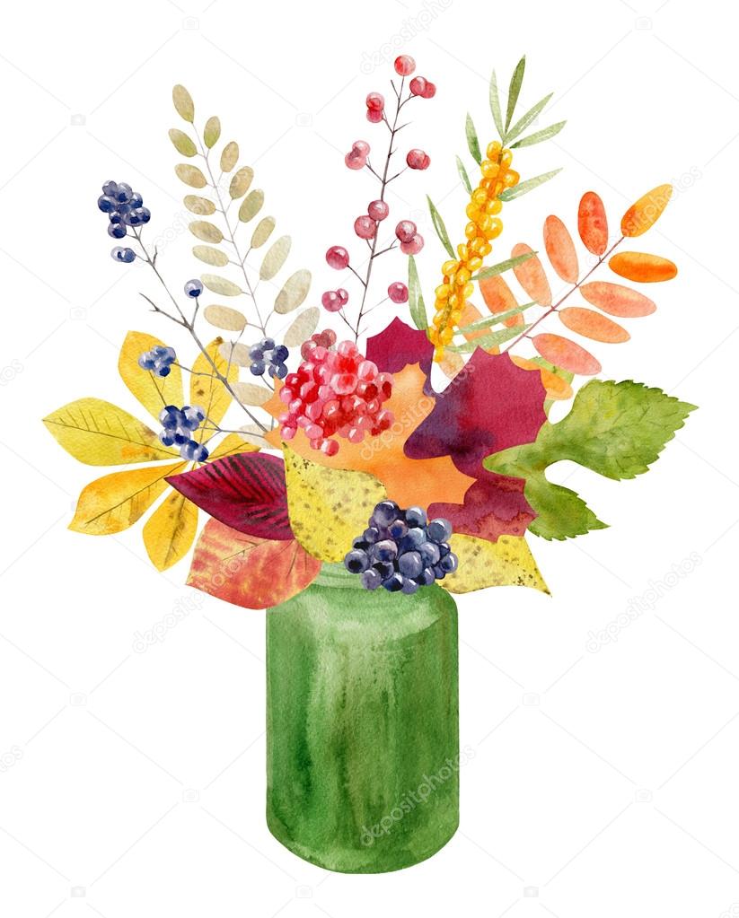 Download hand painted watercolor mockup clipart template of autumn ...