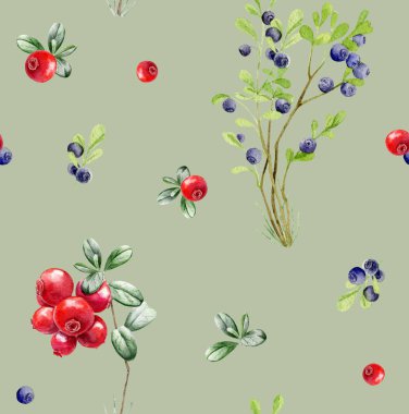 Dikişsiz desen tekrarlanan kiremit suluboya çilek